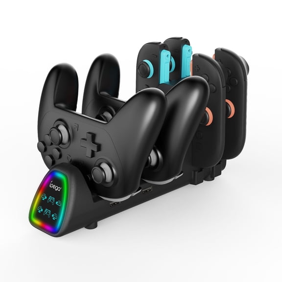 10-in-1 Charging Dock for Switch 2/Switch/OLED, Multi Charging Station for Joy-Con & Pro Controller, Multi-Function Charger Stand Gaming Accessories