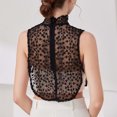 thumbnail image 4 of Women's Lace Flower Blouse With Delicate Floral Detachable Of Clothes Laye Women Dickey Colla Sweater Back Dickey Women round Colla Shirts for Women Half Pan Colla Shirt for Women Necklace Shirt Women, 4 of 7