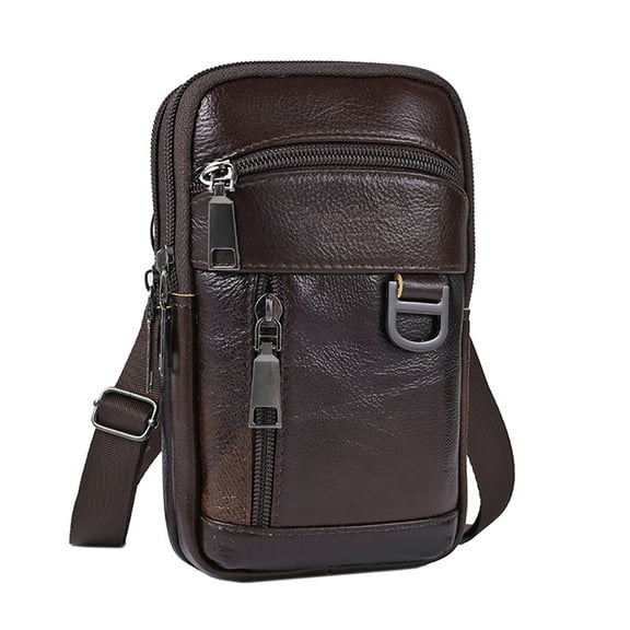 Yibooy Men Casual Bum Bag Leather Fashion Sling Bag Retro Belt Bag Men Daily Sports Bag