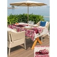 thumbnail image 4 of Outdoor Tablecloth with Umbrella Hole and Zipper, Valentine's Day Rectangle Table Cloth 52x70 Inch Waterproof Tablecloth, Romantic Love Truck Roses Plaid Beige Picnic Table Cover for Patio Camping, 4 of 7