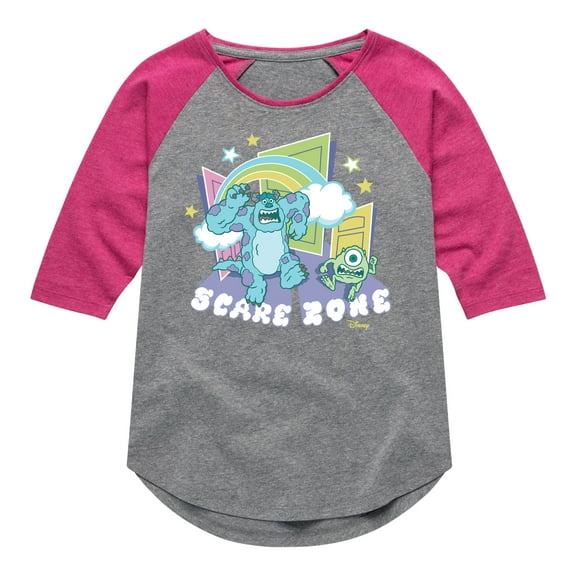 Monsters Inc. - Scare Zone In The Clouds - Toddler & Youth Girls Raglan Graphic T-Shirt