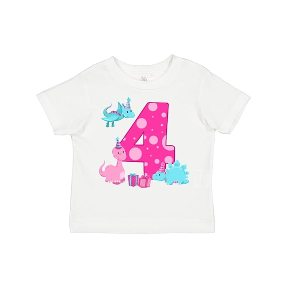 Inktastic Dinosaur Party-fourth Birthday Girls Toddler T-Shirt