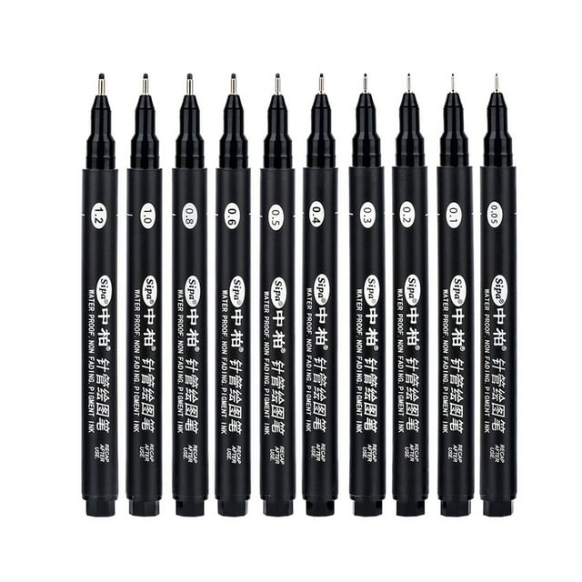 8Pcs Black Thin Liner Pens Mini Liner Fineliner Drawing Pens for Artist Illustration Technical Drawing Office Documents