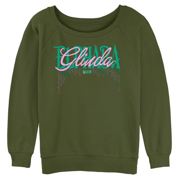 Juniors Wicked Elphaba and Glinda Glam Logo Sweatshirt