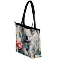 thumbnail image 3 of Koala Canvas Leather Mix Hand-Held Bag with Twill, Sponge, and Jeanette Material | 30x10.5x39cm/11.8x4.1x15.4in Size, 3 of 5