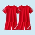 thumbnail image 2 of 2 Pc Kids' Boys Sport Outfit Sets Children's Round Neck Short Sleeved T-Shirts and Casual Loose Athletic Shorts Child's Summer Outdoor Sportswear Sets, 2 of 5