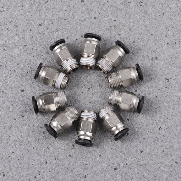 BESTOYARD PTFE Hose Fitting PC4-M10 Male Straight Connector for 3D Printer Metal 10Set