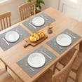thumbnail image 3 of Placemats Set of 6 Leather Placemats with Pattern for Kitchen Dining Table Decor Heat Resistant Table Place Mats Gray 17.7x11.8inch, 3 of 6