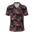 thumbnail image 2 of Daiia Orchids Flowers Pattern Men’s Polo Shirts,Solid Deck Shirt,Classic Fit, Breathable Cotton Polo for Casual and Sport Wear-Large, 2 of 7
