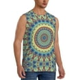 thumbnail image 2 of Bixox Men's Round Mandala1 Printed Shirt Sleeveless Fitness Tank Top-3X-Large, 2 of 7