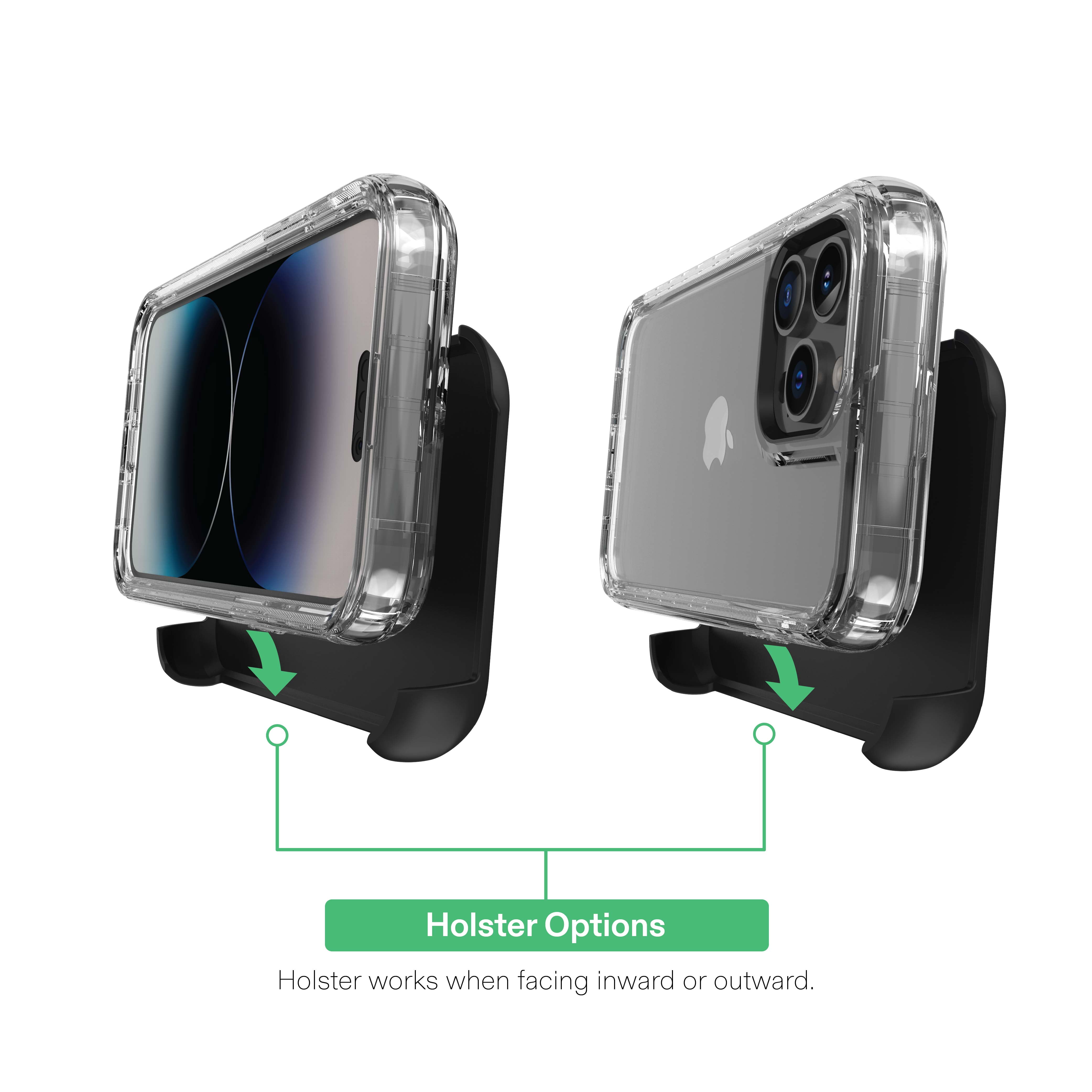 onn Rugged Phone Case with Holster for iPhone 14 Pro Max - Clear