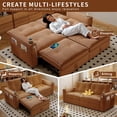 thumbnail image 4 of Hommoo 70" Convertible 2-in-1 Pull Out Couch Bed, Multi-Functional Corduroy Loveseat Sleeper Sofa Bed, Orange, 4 of 7