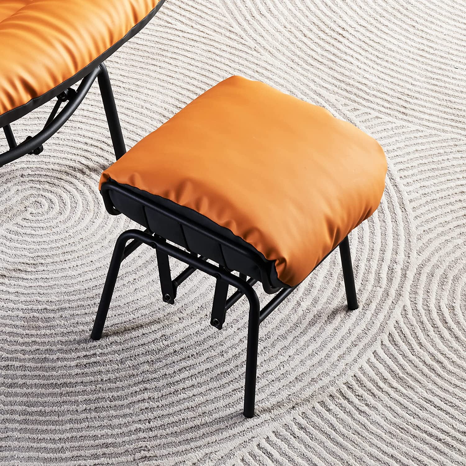 fangmm Living Room Accent Chair with Ottoman Mid Century Modern Rocking