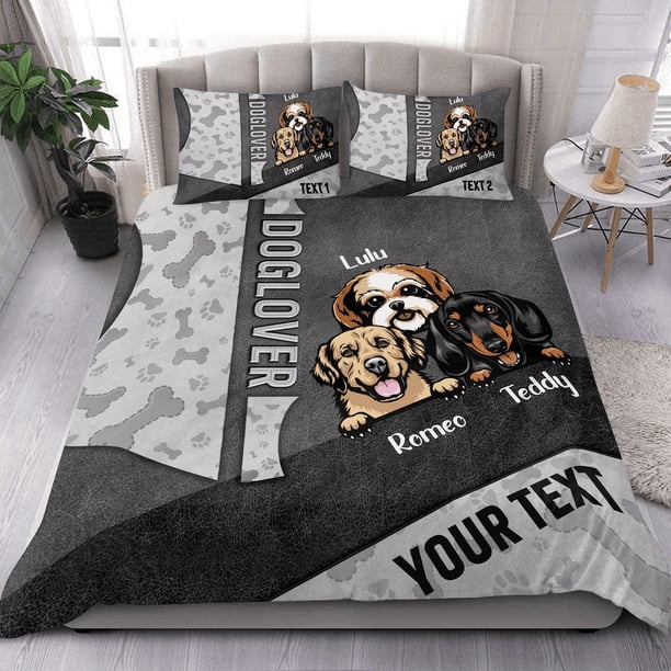 Juego de Cama Personalizado Dog Lover, Regalo Personalizado para Amantes de los Perros, Papá Perro,