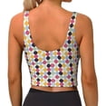 thumbnail image 4 of Picia Polka Dot Sports Bra for Women,Padded Strappy Sports Bras Medium Support Yoga Bra with Removable Cups,Running Yoga Bra-, 4 of 9
