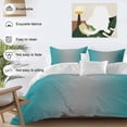 thumbnail image 3 of 3 Piece Teal Grey Ombre Duvet Cover Set Full Size, Microfiber Comforter/Quilt Cover with Corner Ties and 2 Pillowcases, Gradient Contemporary Abstract Art All Season Soft Bedding with Zipper Closure, 3 of 8