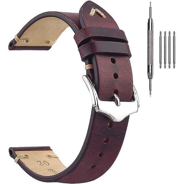 Correas de reloj de cuero, correa de reloj de piel de becerro Vintage de cera de aceite, correas de reloj para hombres y mujeres