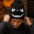 thumbnail image 5 of 22IN Halloween Pumpkin Knit Hat, Jack‑O‑Lantern Skull Cap, Warm Fall Winter Costume Accessory for Men Women Halloween Party &Daily Wear,E, 5 of 7