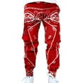 thumbnail image 1 of Avamo Pantalons pour Hommes Bas à Cordon Poches Pantalons Cargo Pantalons Décontractés Parachute Pantalons de Rue Rouge m, 1 of 5