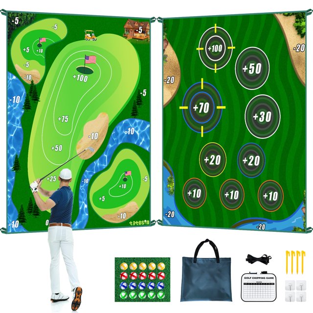 Alfombrilla de golf TOTOSIN de doble cara, 6 x 5 pies, con accesorios