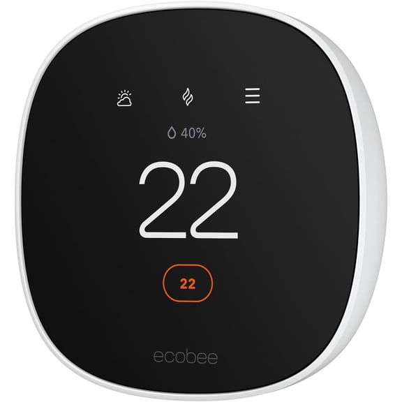 ecobee Smart Thermostat Essential - Energy Star Certified programmable Wi-Fi Thermostat - Works with Siri, Alexa, and Google Assistant