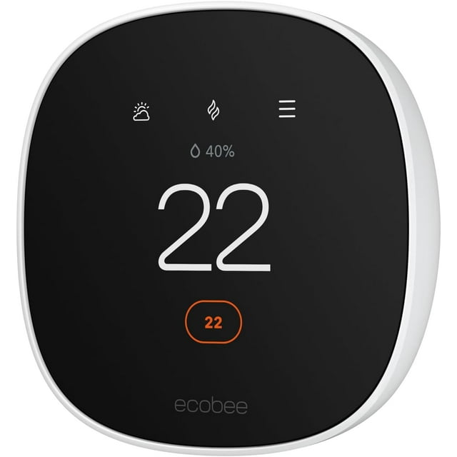 ecobee Thermostat Intelligent Essentiel - Thermostat programmable Wi-Fi Certifié Energy Star - Fonctionne avec Siri, Alexa et l'Assistant Google