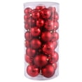 thumbnail image 2 of 50ct Boules de Noël Rouges Brillantes et Mates Incassables 2.4-3-4, 2 of 2