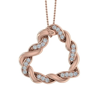 1/2 Carat Diamond Heart Pendant Necklace in 14K Yellow Gold