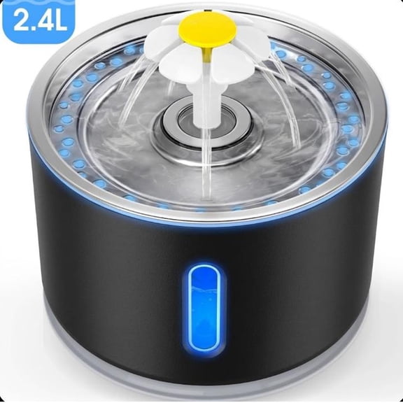 Pet Fountain,Cat Water Fountain, Automatic Water Dispenser for Cats and Dogs, Circulating Filtration System, Easy-to-See Water Level, Low Noise 80oz/2.4L Capacity,Black