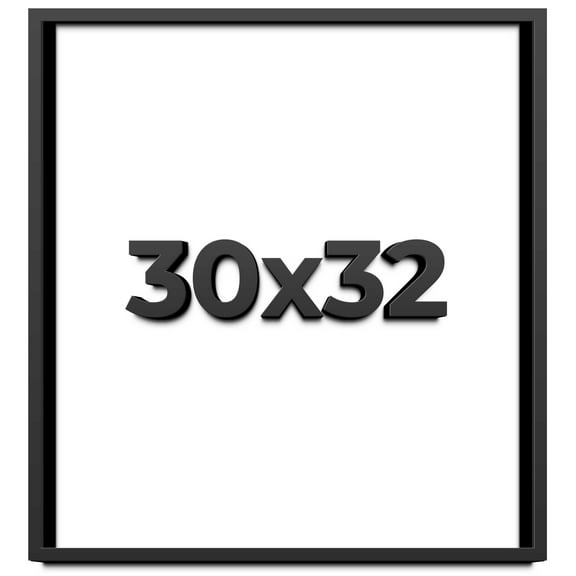 30x32 Shadow Box Frame Black | 1 inches Deep Real Wood Contemporary Shadowbox Display Frame | UV