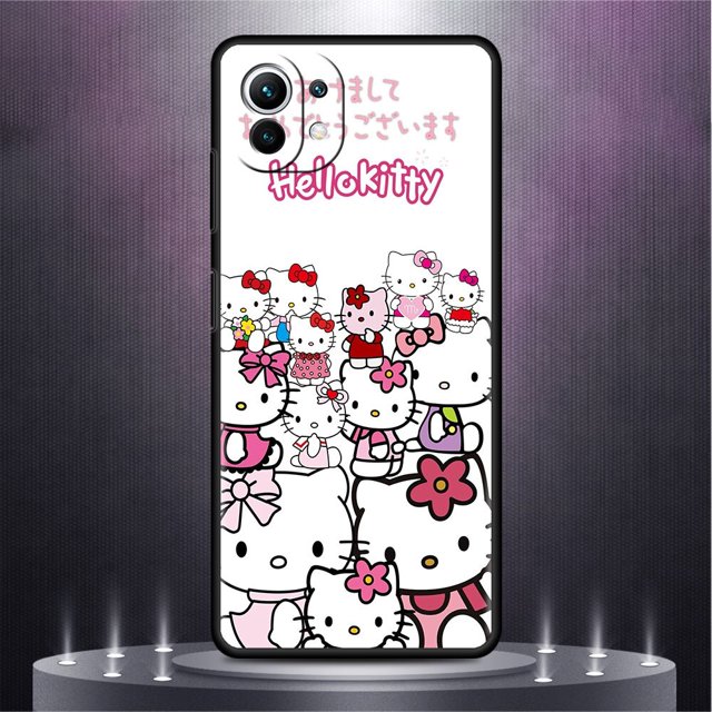 Funda trasera de silicona para teléfono Xiaomi, carcasa de Hello Kitty Cat para Xiaomi Mi Poco X3 X4 NFC M3 Mi 11T 10 T 9T 12 9 10 T Lite zhangmengya LED