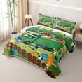 thumbnail image 3 of Castle Fairy Cartoon Garbage Truck Twin Quilt Set,Playful Cat Party Twin Coverlet Set for Bedroom,Green Blue Orange, 3 of 7