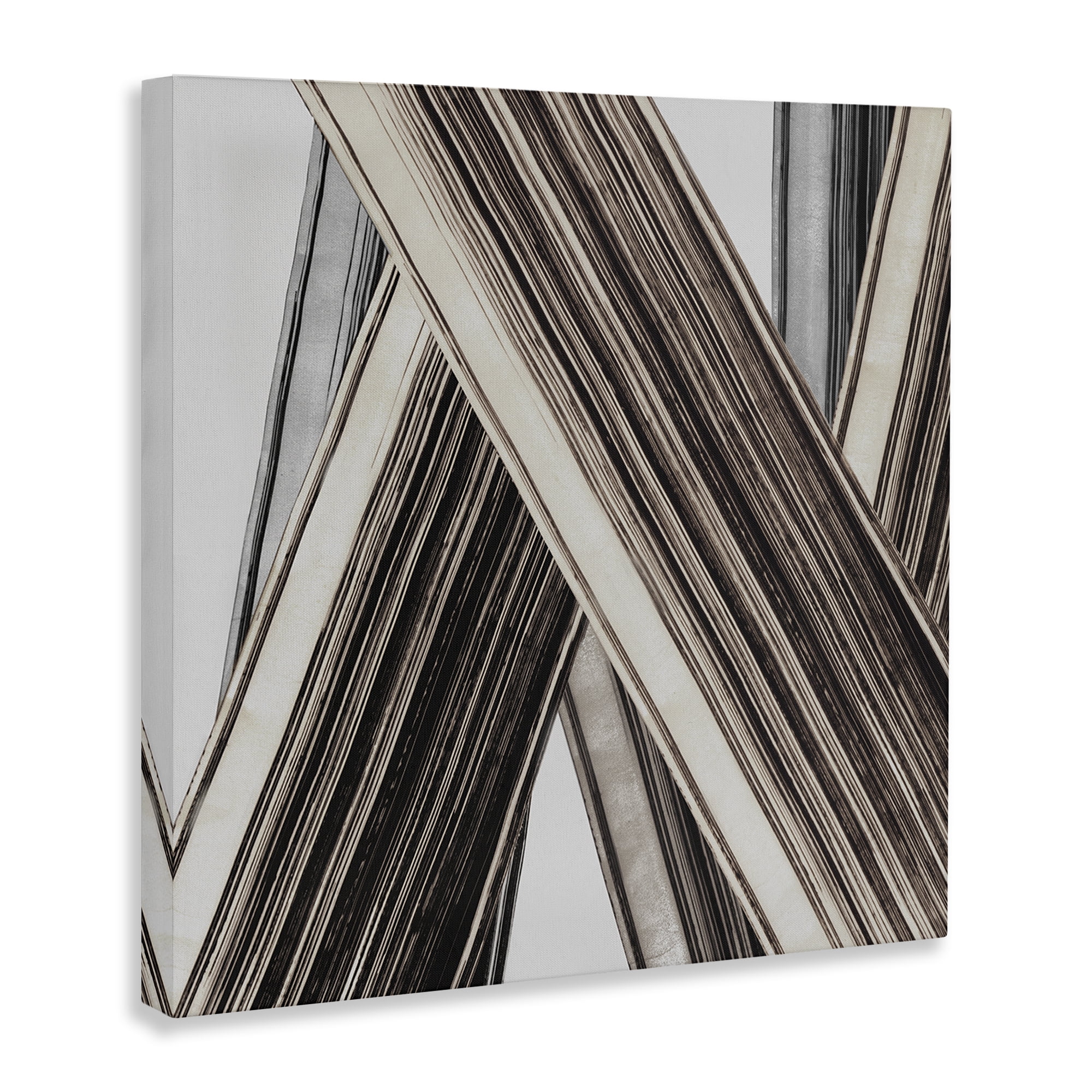 Stupell Industries Intersecting Lines Abstract Abstract Painting Wrapped Canvas Art Print Wall Art, 17 x 17