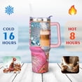 thumbnail image 4 of 40oz Colorful Botanical Mushroom Stainless Steel Flip Straw Tumbler Spill Proof Travel Cup Double Wall Vacuum Insulated Coffee Mug with Top Handle, 4 of 6