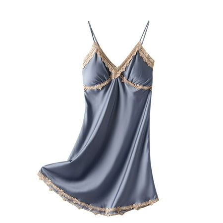 Lingerie for Women Nightgown Sexy Lingerie Chemise Lace Babydoll V-Neck Full Slip Modal Sleepwear Dress