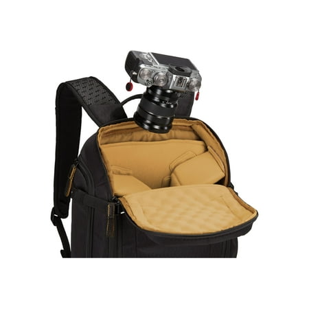 Case Logic - Viso Slim DSLR/Mirrorless Camera, Drone & Lens Backpack w/ Weather Resistant EVA Base, 16" Laptop Holder & Rain Cover - Black