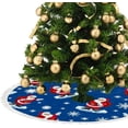 thumbnail image 3 of GZHJMY Santa Claus and Snowflakes Christmas Tree Skirt 36" for Indoor Outdoor Holiday Party Office Store Cupboard Decoration, 3 of 5