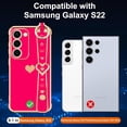 thumbnail image 3 of REQO for Samsung Galaxy S22 Case Cute Love-Heart Plating Strap Phone Cover for Women Girls Bling Silicone Camera Protection Bumper Shockproof Phone Case for Samsung Galaxy S22 5G (6.1''), 3 of 7