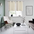 thumbnail image 4 of Ivory White Kitchen Curtains Small Short 39 Inch Length, Modern Pure Ivory White Grommet Top Bedroom Living Room Curtains, Light Filtering Cafe Curtain Drapes 2 Panels Set 55''x39'', 4 of 9