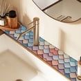 thumbnail image 2 of Yayeee Faucet Mat for Kitchen Sink 14.7" Diatomite Long Splash Guard Pad, Blue Art Pattern, 2 of 7