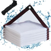 SELIVO Clear Tarps Waterproof 6X6 with Grommets Clear Vinyl Tarp Heavy Duty Outdoor Clear Plastic Tarp Clear PVC Tarp Covering for Patio Henhouse Porch Canopy Plant Camping