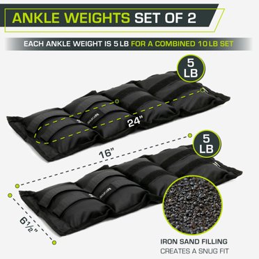 ProsourceFit Adjustable Ankle & Wrist Weights - 1-5 Lbs Each, Soft Neoprene Comfort For Strength Training