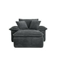 thumbnail image 6 of Miniyam 63" x 47" Oversized Chaise Lounge Chair Indoor with Thick-Cushioned Ottoman, Cloud-Like Comfort, No Assembly Required, Grey, 6 of 7