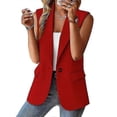 thumbnail image 1 of Women Blazer Jackets Solid Color Blazers Elegant Work Sleeveless Cardigan Tops, 1 of 2
