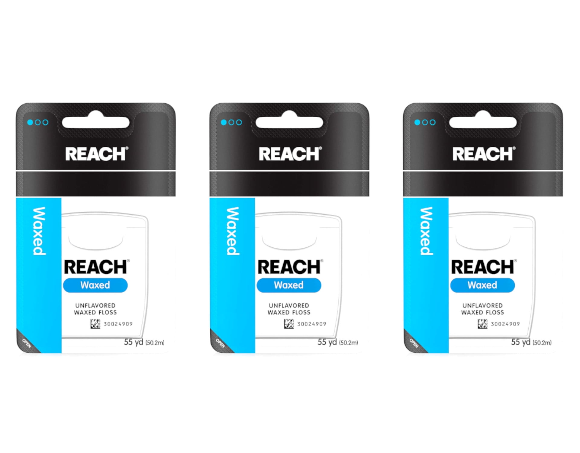 Unflavored Waxed Dental Floss, 55 yds (Pack of 3)