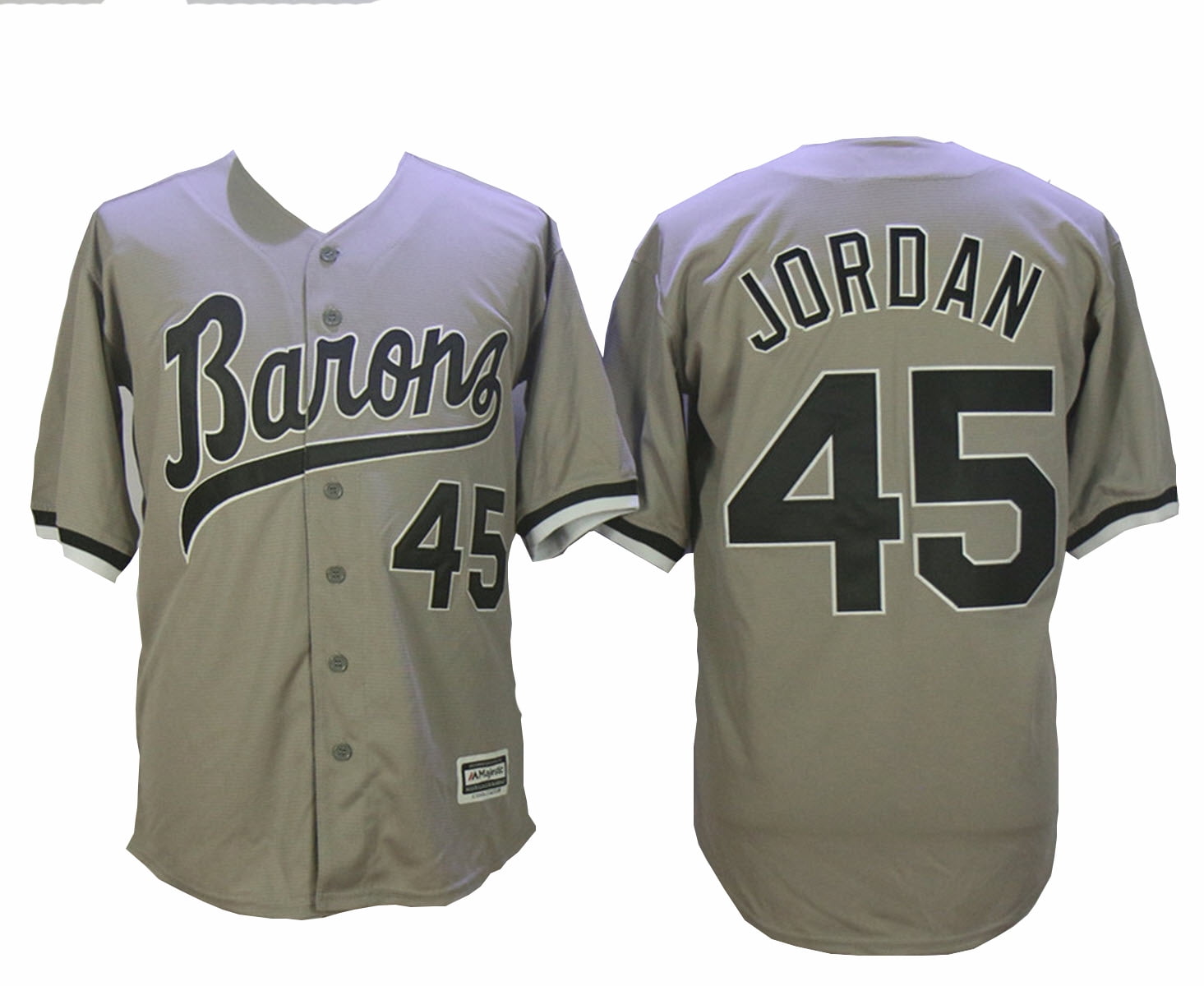 Michael Jordan 45 Barons Gray Baseball Jersey Birmingham Uniform Stitched  Gift 