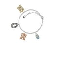 thumbnail image 2 of Delight Jewelry Silvertone Light Blue Baby Shoe with Crystal Strap Multi-Colored Crystal Mom Charm Bracelet, 2 of 4