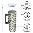 thumbnail image 4 of Beige Christmas Dinosaur Pattern Tumbler with Handle and Lid,40oz Double Wall Vacuum Insulated Tumbler,Cups Gift for Women and Men, 4 of 7