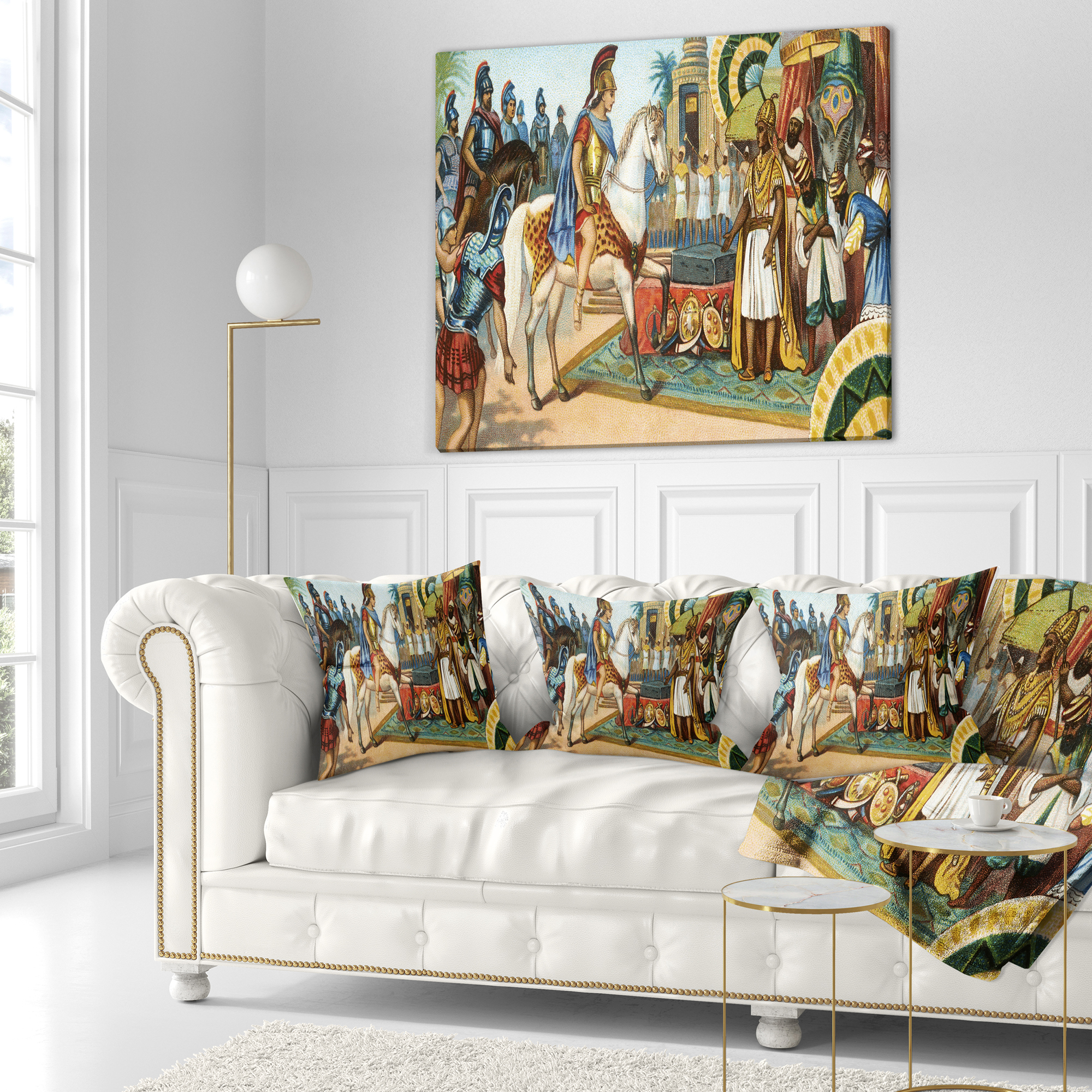 Designart Ancient Historical Illustration - Portrait Throw Pillow - 16x16
