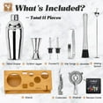 thumbnail image 7 of Eocolz 11-Piece Cocktail Shaker Set Bartender Kit with Stand | Bar Tool Set Home Drink Mixer Set with Martini Shaker, Jigger, Strainer, Mixer Spoon, Tongs, Pourer, Muddler, Bottle Opener | Cool Gifts, 7 of 7
